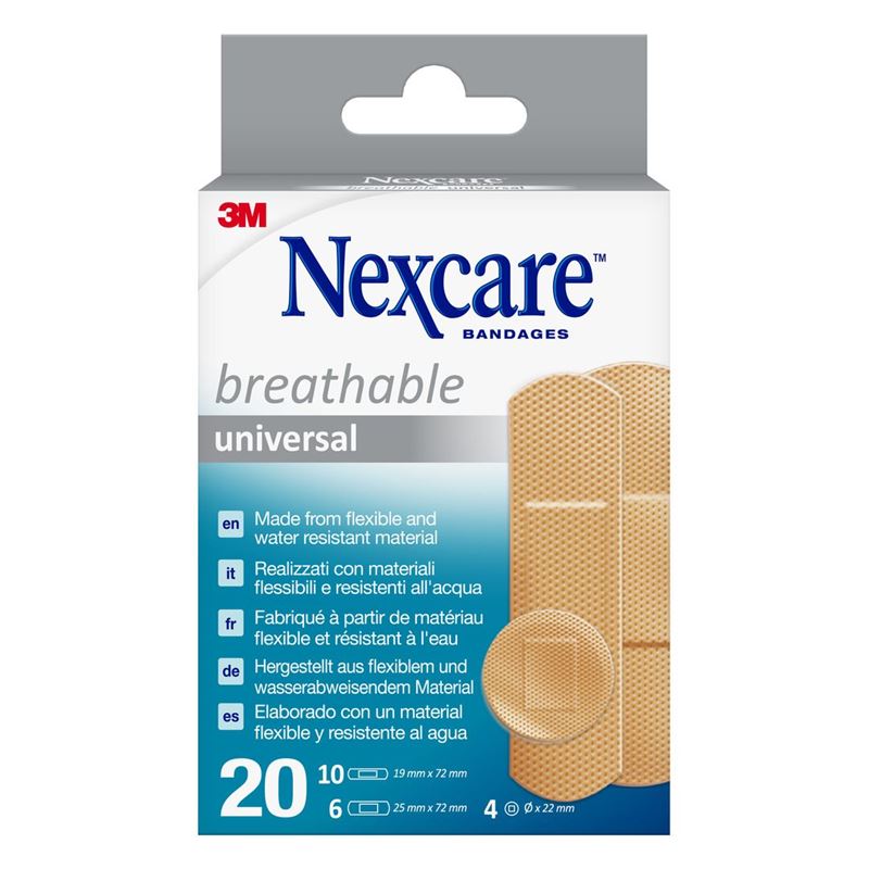 3M NEXCARE Breathable univer Pflast 3 Gröss 20 Stk