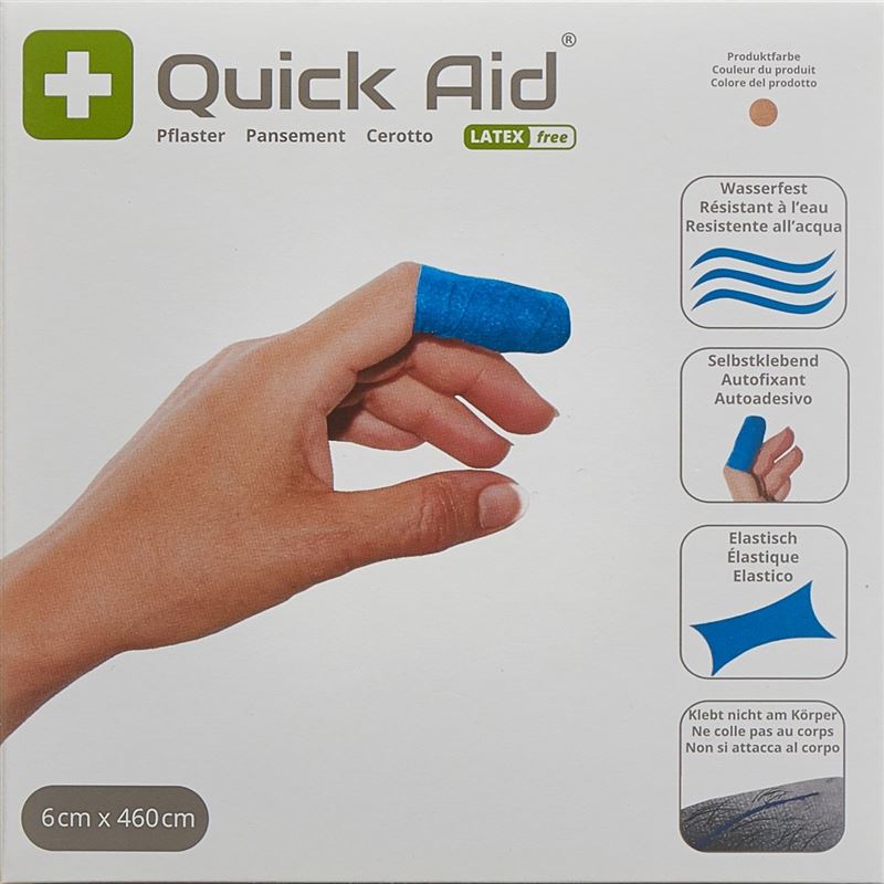 QUICK AID Pflaster 6x460cm Latexfrei hautfarbig