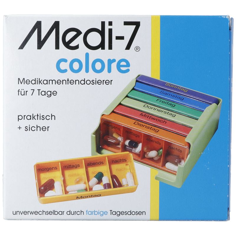 SAHAG Medi-7 Medidosierer 7 Tage 4 Fächer bunt D