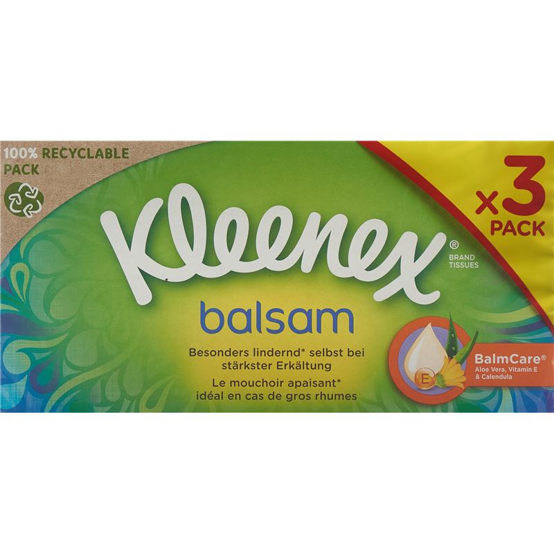 KLEENEX Balsam Taschentücher Box Trio 3 x 56 Stk