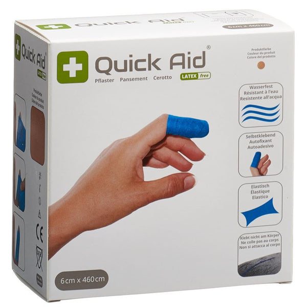 QUICK AID Pflaster 6x460cm Latexfrei hautfarbig