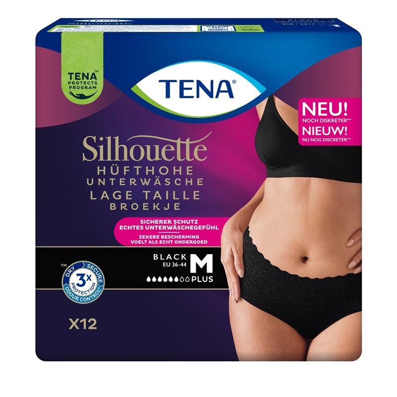TENA Silhouette Plus M 75-100cm black 12 Stk