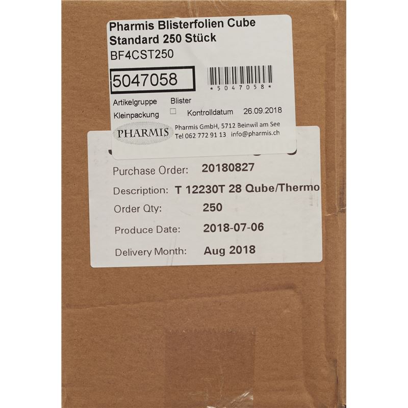 PHARMIS Blisterfolien Cube Standard 250 Stk
