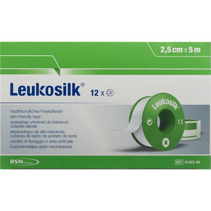 LEUKOSILK hautfreundl Fixierpf 5mx2.5cm 12 Stk