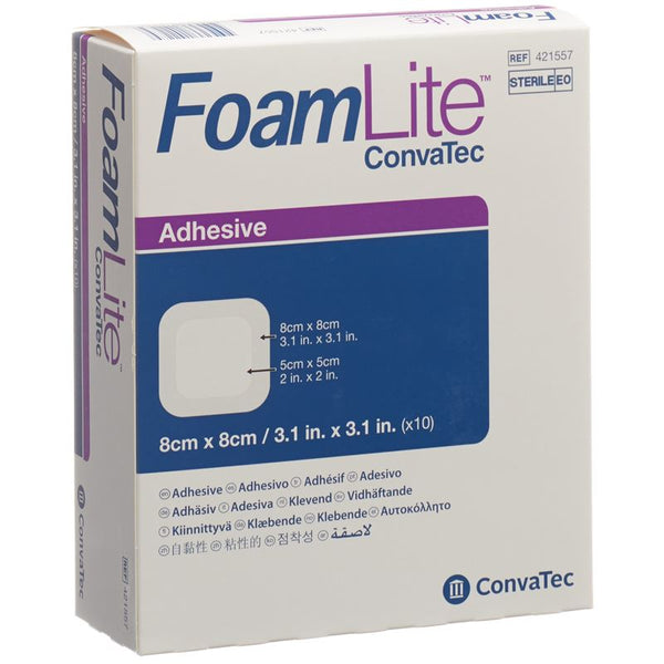 FOAM LITE Convatec Silikon-Schaum 8x8cm 10 Stk