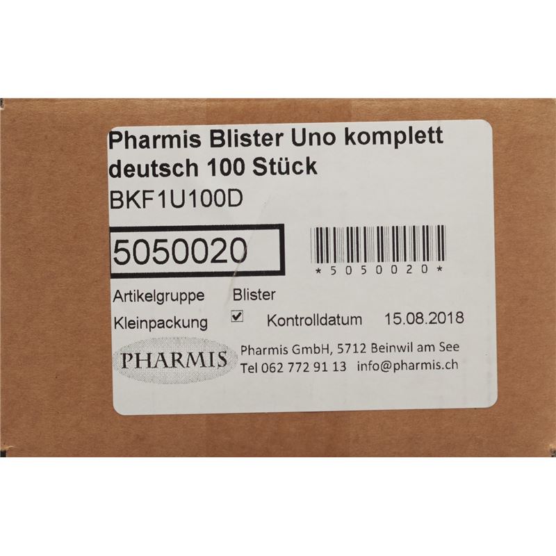 PHARMIS Blister Uno komplett 100 Stk