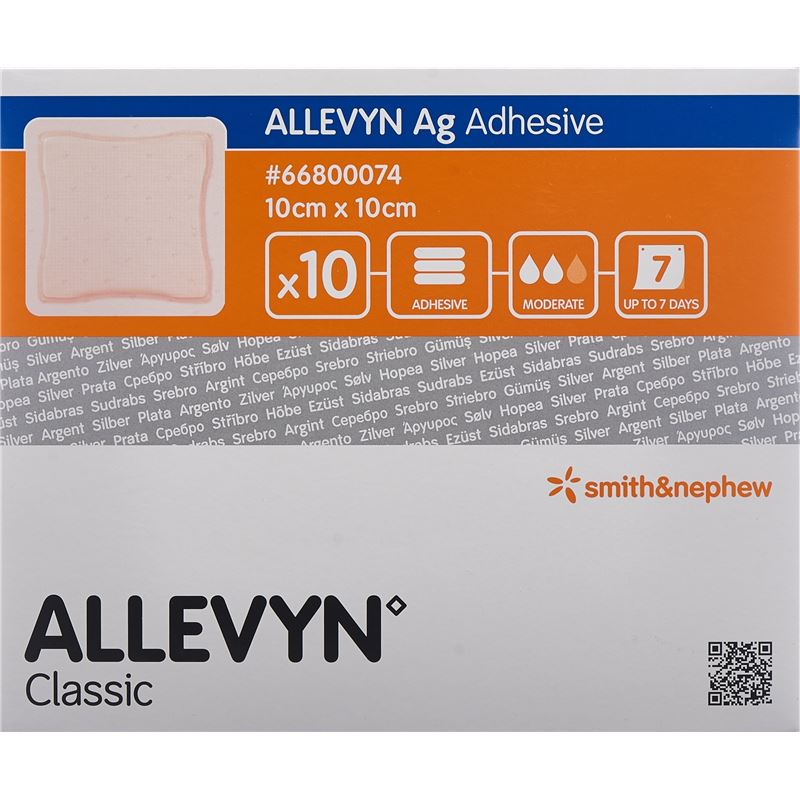 ALLEVYN AG ADHESIVE Wundkompr 10x10cm 10 Stk