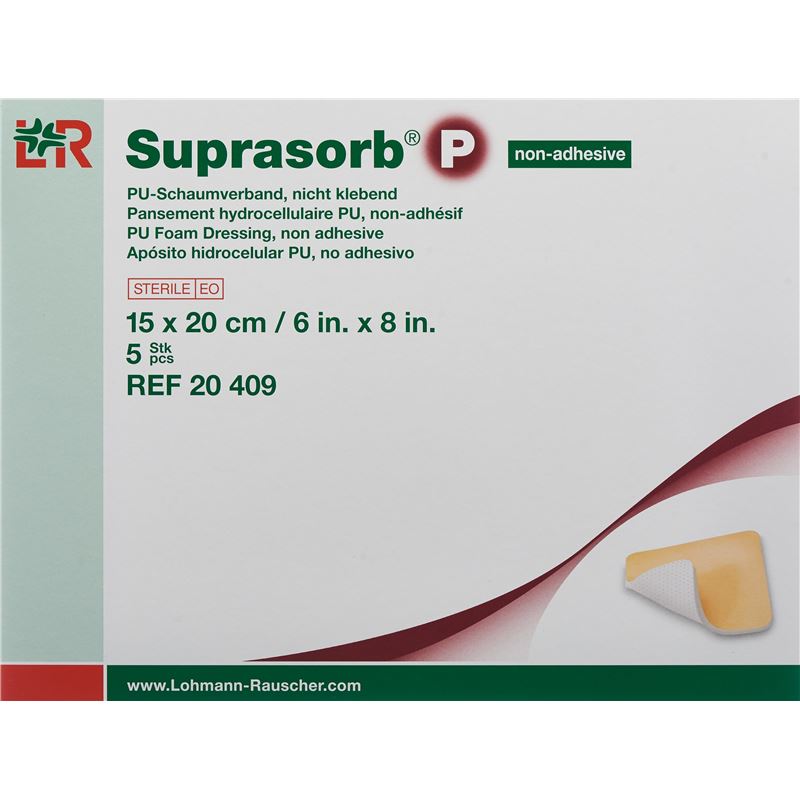 SUPRASORB P Schaumverband 15x20cm n klebe 5 Stk