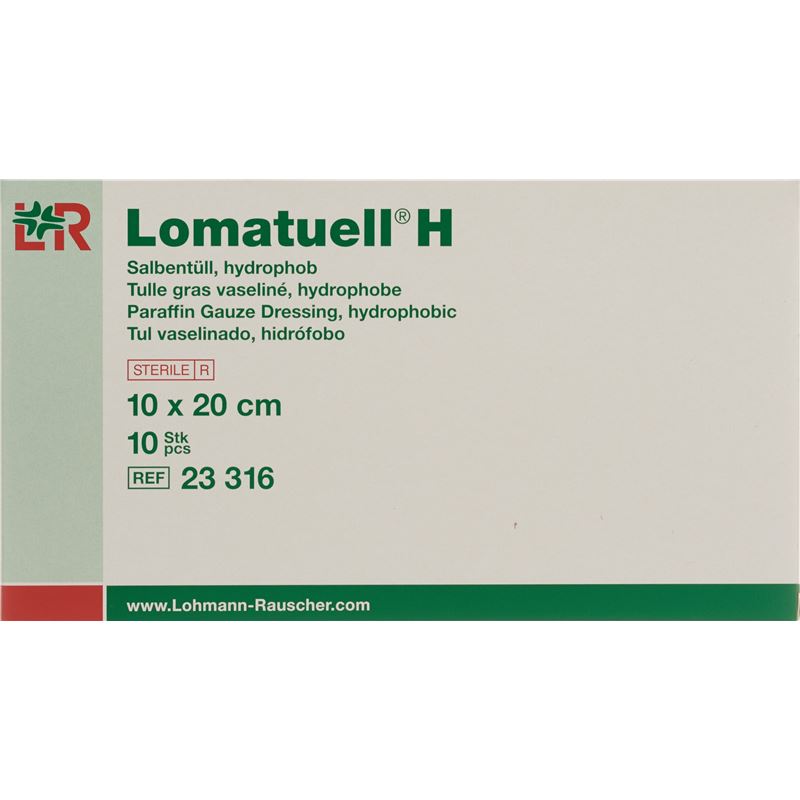 LOMATUELL H Salbentüll 10x20cm steril 10 Stk