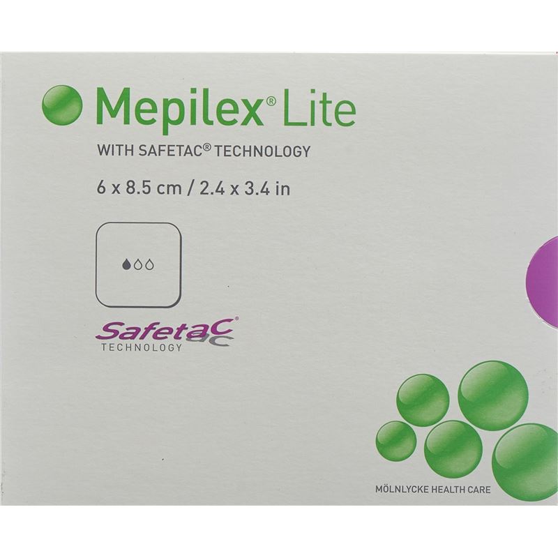 MEPILEX Lite Absorptionsverb 6x8.5cm Silik 5 Stk