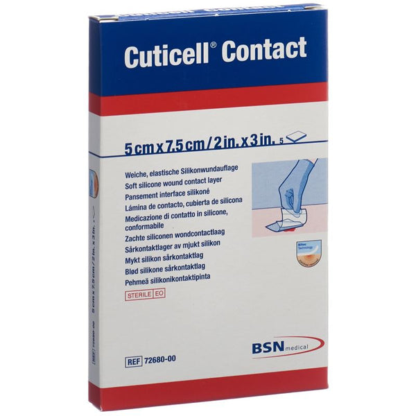 CUTICELL Contact Silikonwundaufl 5x7.5cm 5 Stk