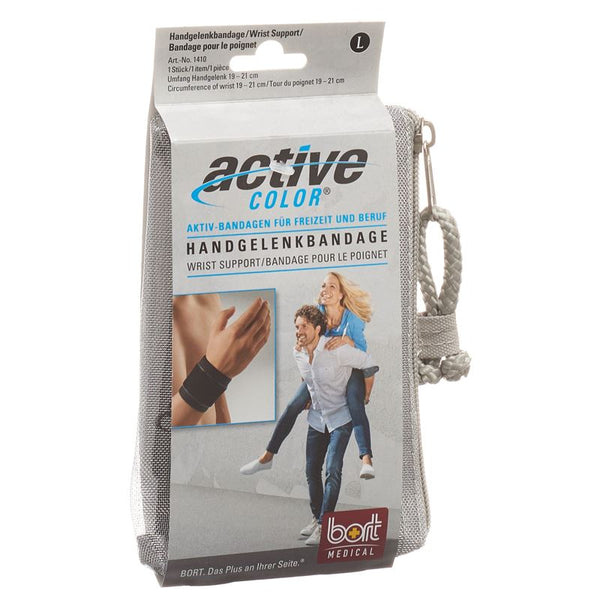 BORT ActiveColor Handgelenkbandage M -19cm schwarz