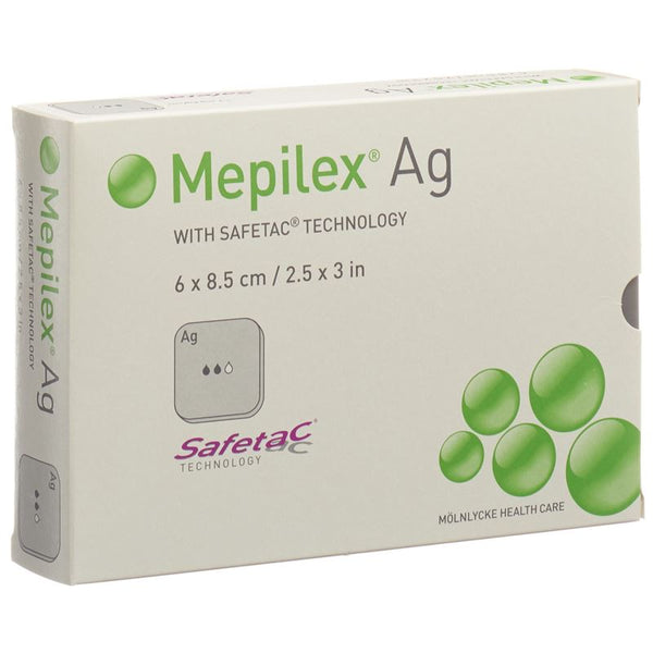 MEPILEX Ag Schaumverband Safetac 6x8.5cm Sil 5 Stk