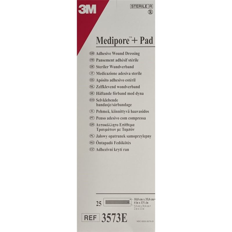 3M MEDIPORE+PAD 10x35cm Wundkissen 5x30cm 25 Stk