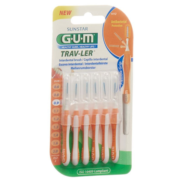 GUM Trav-Ler 0.9mm ISO2 cyl orange 6 Stk