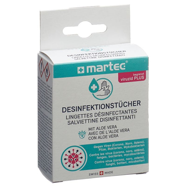 MARTEC Desinfektionstücher mit Aloe vera 10 Stk