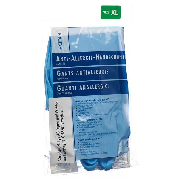 SANOR Anti Allergie Handschuhe PVC XL blau 1 Paar