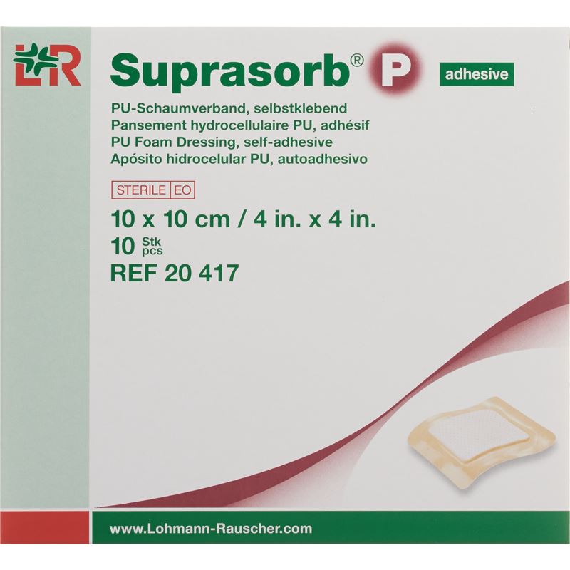 SUPRASORB P Schaumverband 10x10cm selbstk 10 Stk