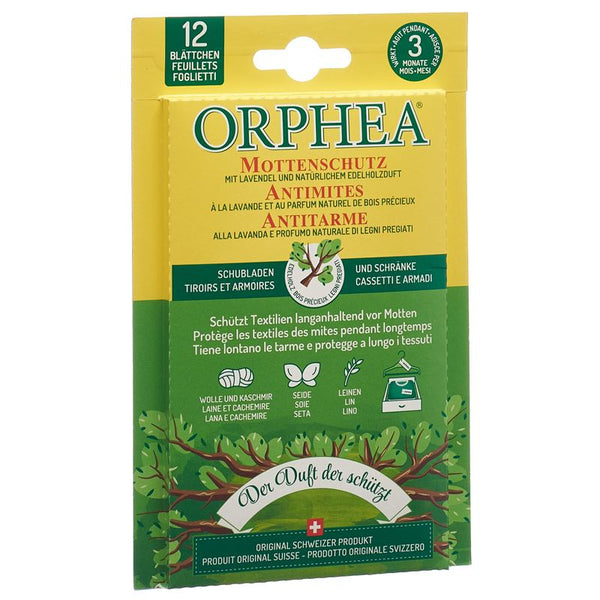 ORPHEA Mottenschutz Blätter Edelholzduft 12 Stk