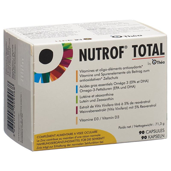 NUTROF Total Vit Spuren Omega 3 Kaps Vit D3 90 Stk