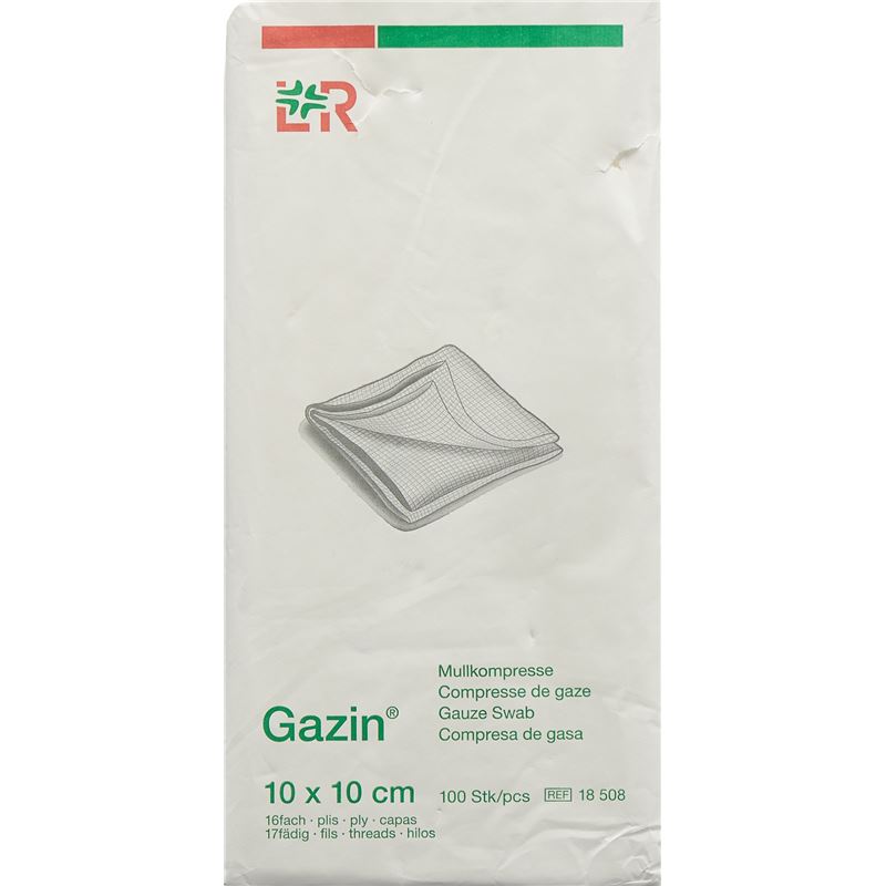 GAZIN Mullkompressen 10x10cm 16f unst 100 Stk