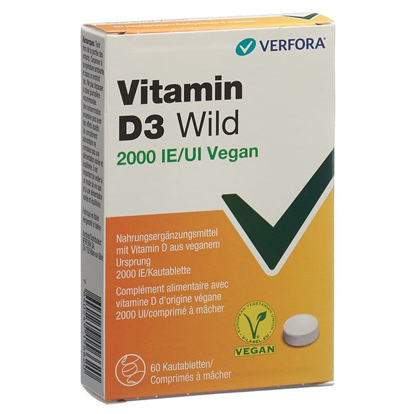 VITAMIN D3 WILD Kautabl 2000 IE vegan 60 Stk