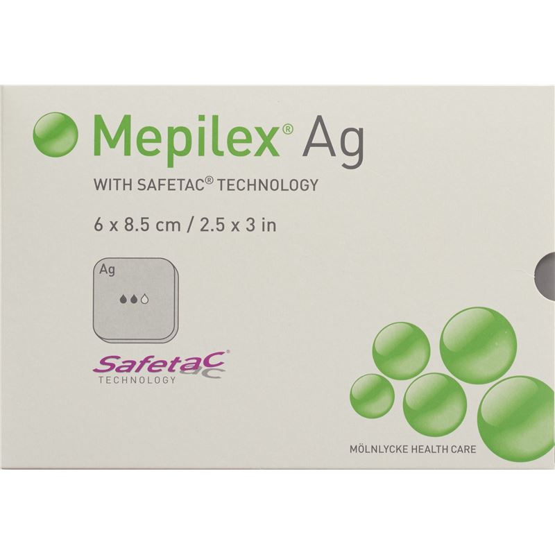 MEPILEX Ag Schaumverband Safetac 6x8.5cm Sil 5 Stk