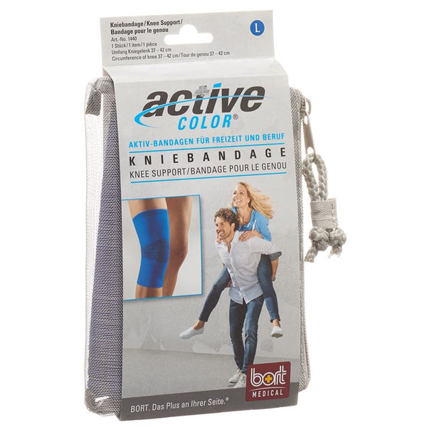 BORT ActiveColor Kniebandage M -37cm blau