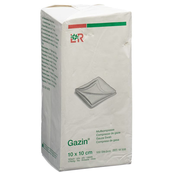 GAZIN Mullkompressen 10x10cm 16f unst 100 Stk