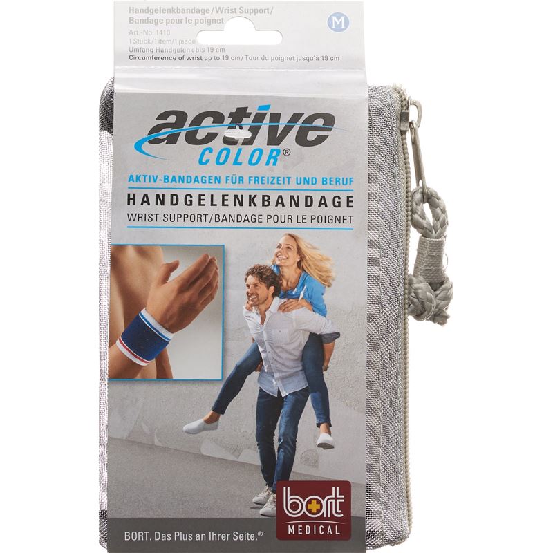 BORT ActiveColor Handgelenkbandage L +19cm blau