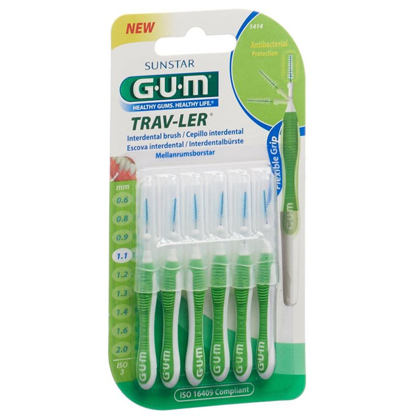 GUM Trav-Ler 1.1mm ISO3 con grün 6 Stk