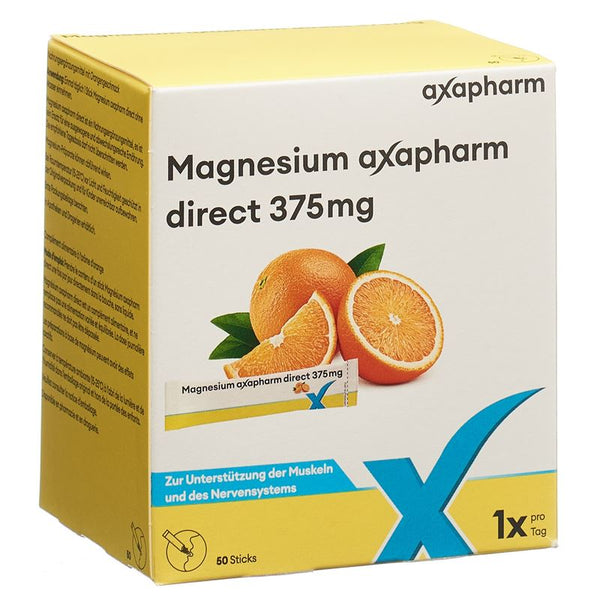 MAGNESIUM AXAPHARM direct Sticks 375 mg 50 Stk