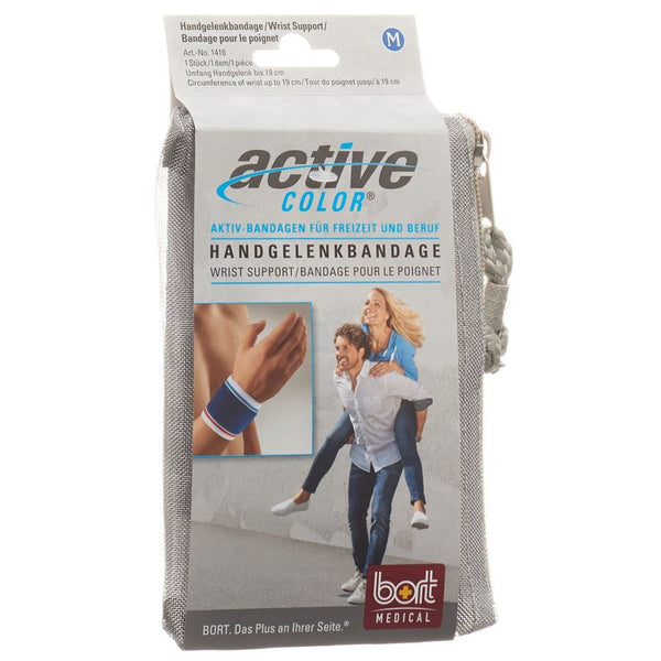 BORT ActiveColor Handgelenkbandage M -19cm blau