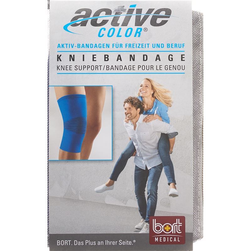 BORT ActiveColor Kniebandage M -37cm blau