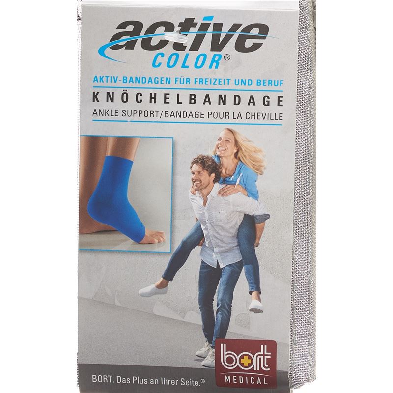 BORT ActiveColor Knöchelbandage S -21cm blau