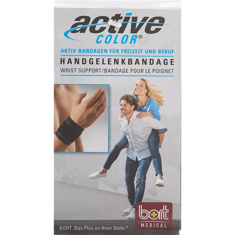 BORT ActiveColor Handgelenkbandage M -19cm schwarz
