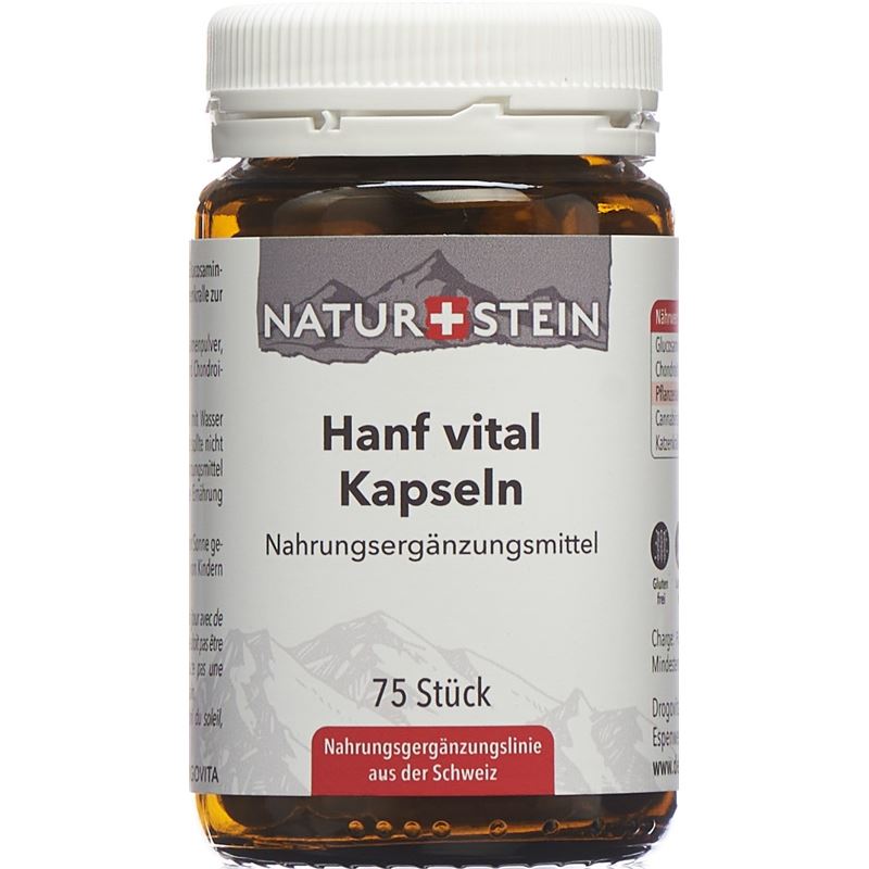 NATURSTEIN Hanf Vital Kaps Glas 75 Stk