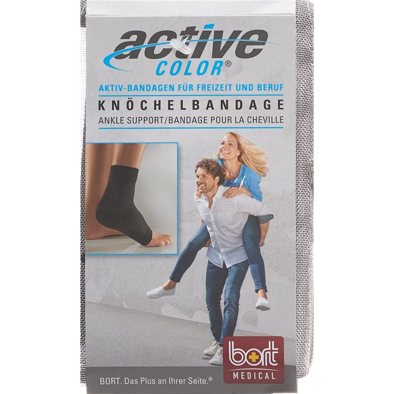 BORT ActiveColor Knöchelbandage M -23cm schwarz