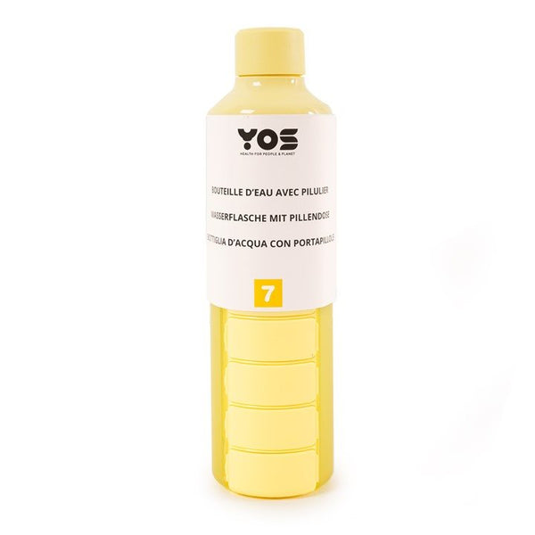 YOS Bottle Wochendispenser 375ml mit 7Fächern gelb