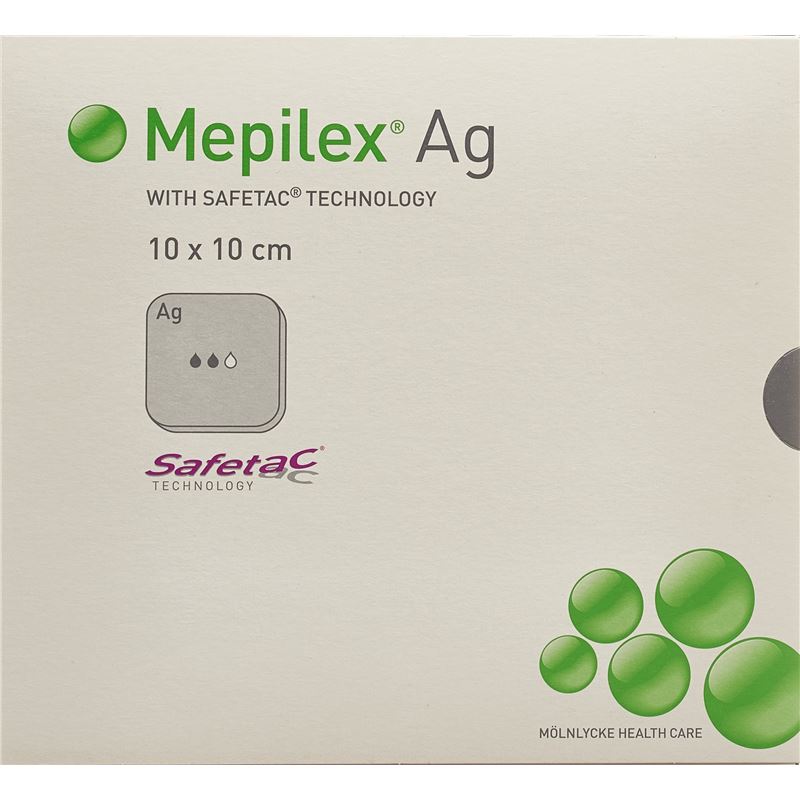 MEPILEX Ag Schaumverband Safetac 10x10cm Sil 5 Stk