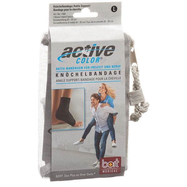 BORT ActiveColor Knöchelbandage L +23cm schwarz