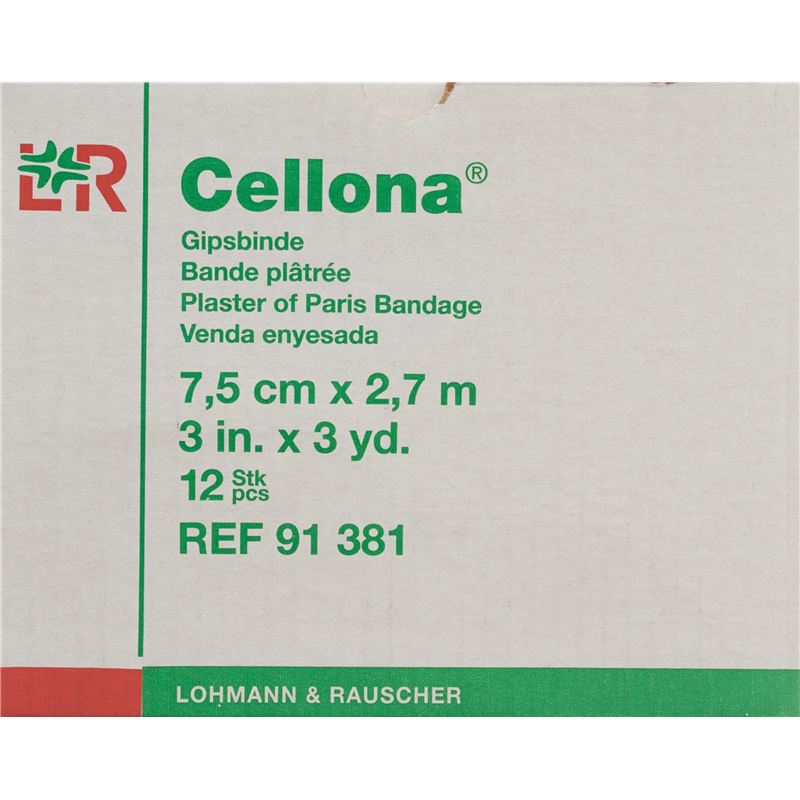 CELLONA Gipsbinden 2.75mx7.5cm feincremig 12 Stk