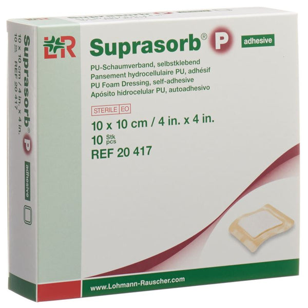 SUPRASORB P Schaumverband 10x10cm selbstk 10 Stk
