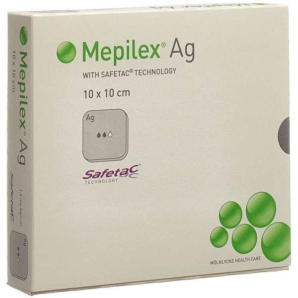 MEPILEX Ag Schaumverband Safetac 10x10cm Sil 5 Stk