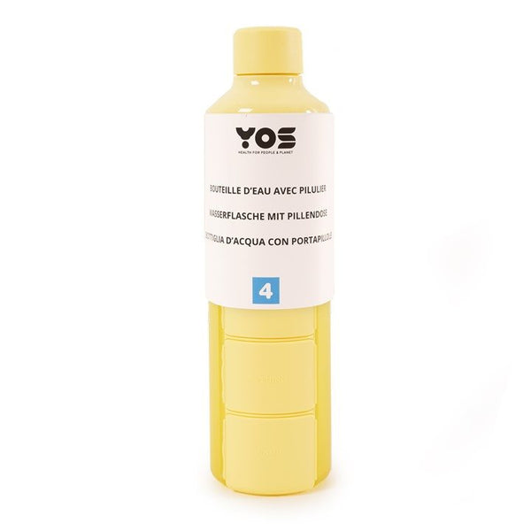 YOS Bottle Tagesdispenser 375ml mit 4Fächern gelb