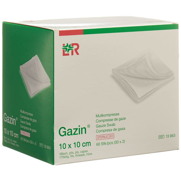GAZIN Mullkompressen 10x10cm 16f st 30 x 2 Stk