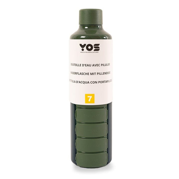 YOS Bottle Wochendispenser 375ml mit 7Fächern grün