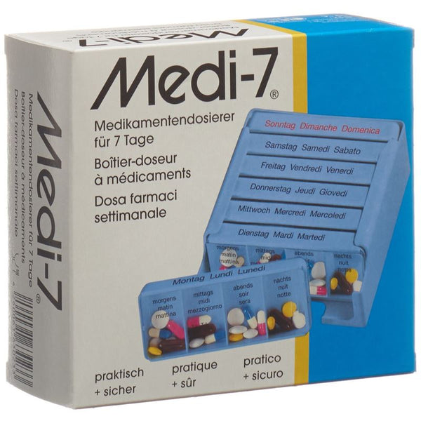 MEDI-7 Medikamentendosierer 7 Tage D/F/I blau